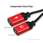 ENKAY ENK-AT104 8 Pin to Dual 8 Pin Charging Listen to Songs Aluminum Alloy Adapter Conversion Cable
