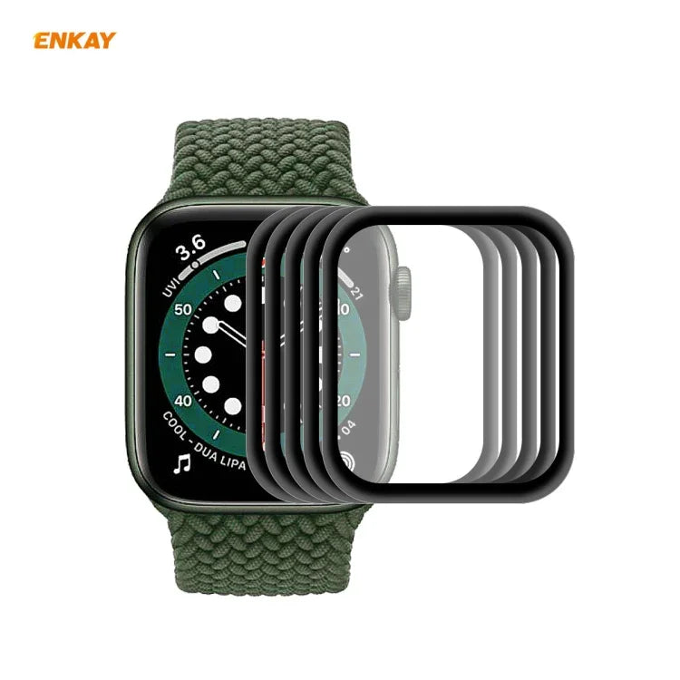 5 PCS For Apple Watch Series 6/5/4/SE 40mm ENKAY Hat-Prince 3D Full Screen PET Curved Hot Bending HD Screen Protector Film, For Apple Watch Series 6/5/4/SE 40mm