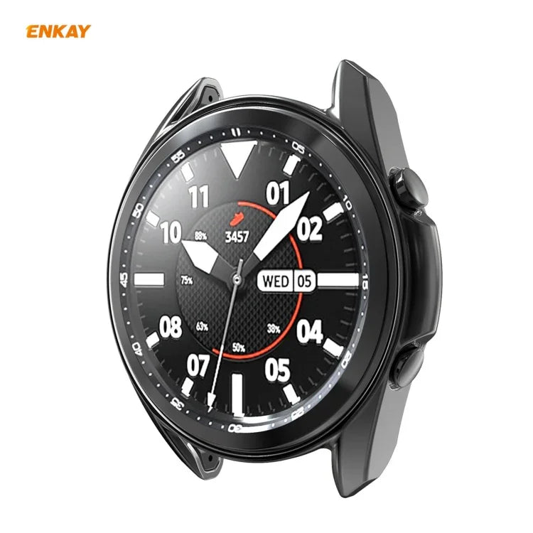 For Samsung Galaxy Watch 3 41mm 2 in 1 ENKAY Hat-Prince Electroplate Soft TPU Case + 0.2mm 9H 2.15D Curved Edge Tempered Glass Film