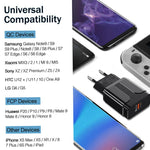 LZ-023 18W QC 3.0 USB Portable Travel Charger + 3A USB to Micro USB Data Cable, EU Plug, Micro USB Data Cable, EU Plug