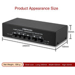 4 Input 2 Output Power Amplifier And Speaker Switcher Speaker Switch Splitter Comparator 300W Per Channel Without Loss Of Sound Quality, 4 In 2 Out