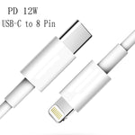 XJ-61 12W USB-C / Type-C to 8 Pin PD Fast Charging Cable, 1m, 1.5m, 2m