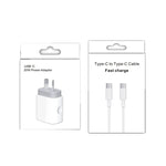 20W PD 3.0 Travel Fast Charger Power Adapter with USB-C / Type-C to Type-C Fast Charge Data Cable, AU Plug, 1m, 2m
