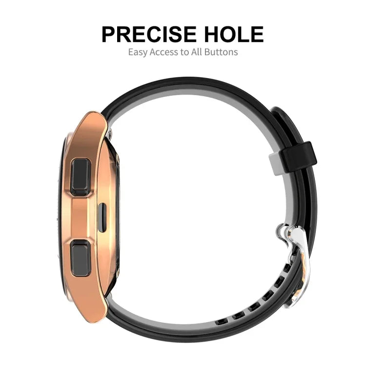 ENKAY For Samsung Galaxy Watch4 Classic 42mm ENKAY Hat-Prince Full Coverage Electroplate Soft Case TPU HD Clear Cover + Tempered Glass Protector, For Samsung Galaxy Watch4 Classic 42mm