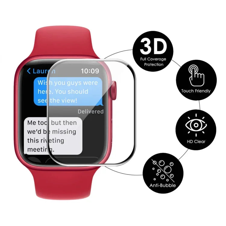 For Apple Watch Series 9 / 8 / 7 41mm ENKAY Hat-Prince 3D Full Coverage Soft PC Edge + PMMA HD Screen Protector Film, 1 PC, 2 PCS, 5 PCS, 10 PCS