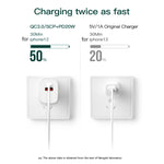 CS-20W Mini Portable PD3.0 + QC3.0 Dual Ports Fast Charger with 3A USB to Type-C Data Cable, Charger + USB to Type-C Cable