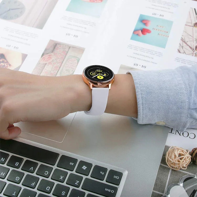 Monochrome Silicone Strap for Apply Samsung Galaxy Watch Active 22mm