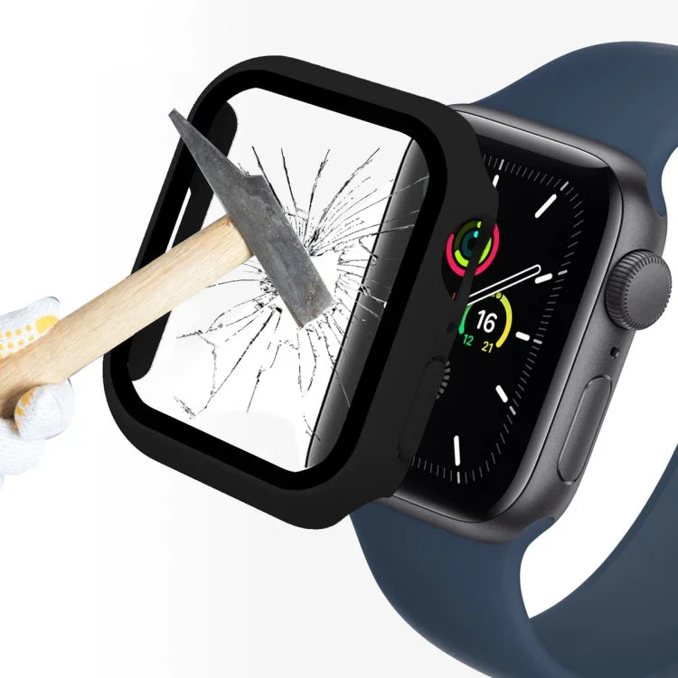 ENKAY Hat-Prince 2 in 1 PC Frame + 9H Tempered Glass Protector Full Coverage Case for Apple Watch Series 7 45mm