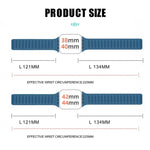 Silicone Magnetic Strap Watchband For Apple Watch Series, 7 41mm / 6&SE&5&4 40mm / 3&2&1 38mm, 7 45mm / 6&SE&5&4 44mm / 3&2&1 42mm