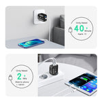 PD25W USB-C / Type-C + QC3.0 USB Dual Ports Fast Charger with USB to 8 Pin Data Cable, US Plug, US Plug + USB to 8 Pin Cable