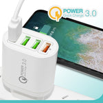 QC-04 QC3.0 + 3 x USB 2.0 Multi-ports Charger for Mobile Phone Tablet, UK Plug, UK Plug