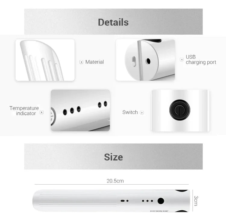 K-SKIN Portable Rechargeable Hair Straightener Curler Ceramic Iron Styling Tool Cordless Adjustable Temperature Fast Heat