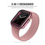ENKAY Hat-Prince 2 in 1 PC Frame + 9H Tempered Glass Case, For Apple Watch Series 8 / 7 41mm, For Apple Watch Series 8 / 7 45mm