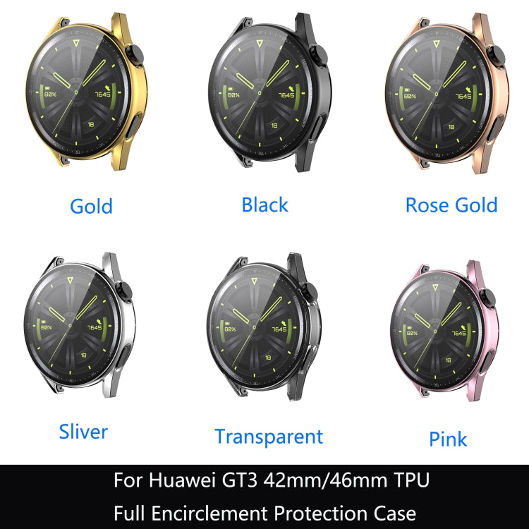 Electroplated Shockproof TPU Soft Case, For Huawei GT3 42mm, For Huawei GT3 46mm