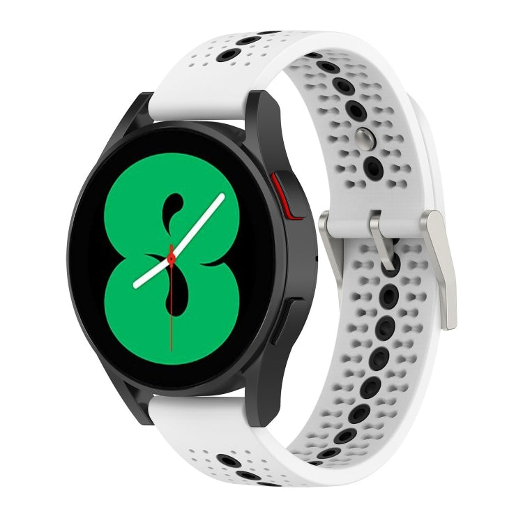 Two-Color Silicone Breathable Strap, For Samsung Galaxy Watch4 44mm, For Samsung Galaxy Watch4 40mm, For Samsung Galaxy Watch 4 Classic 46mm, For Samsung Galaxy Watch 4 Classic 42mm