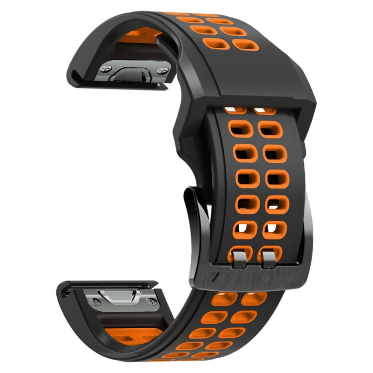 26mm Two-Color Two-Hole Silicone Quick Release Watch Strap, For Garmin Fenix 7X