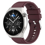 Protruding Head Silver Buckle Silicone Watch Band, For Huawei Watch GT 3 Pro 46mm 22mm, For Huawei Watch GT 3 Pro 43mm 20mm