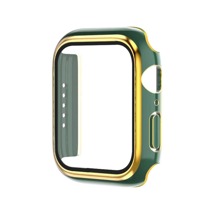Electroplating Two-color PC+Tempered Film Watch Case, For Apple Watch Series 9 / 8 / 7 45mm, For Apple Watch Series 6/5/4/SE 44mm