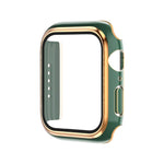 Electroplating Two-color PC+Tempered Film Watch Case, For Apple Watch Series 9 / 8 / 7 45mm, For Apple Watch Series 6/5/4/SE 44mm
