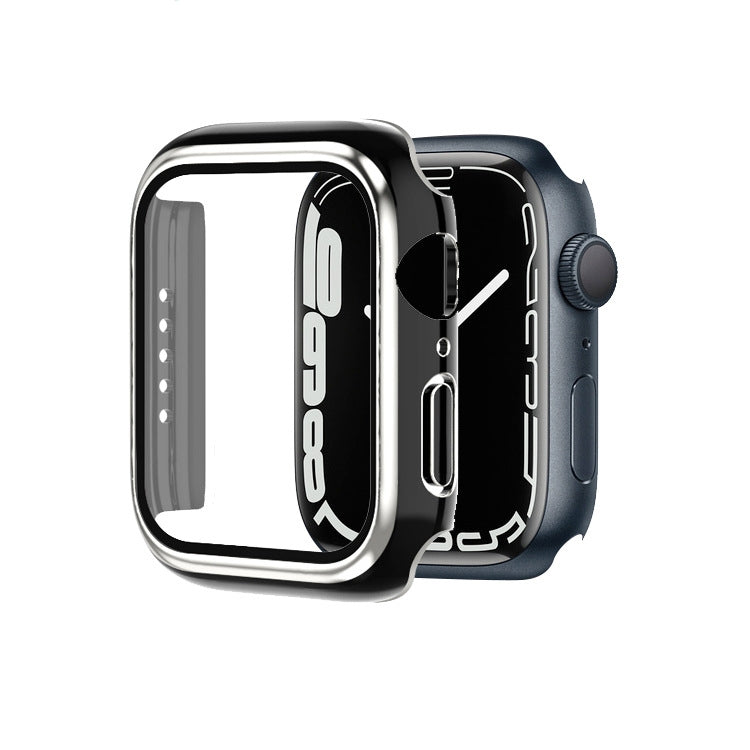 Electroplating Two-color PC+Tempered Film Watch Case, For Apple Watch Series 3/2/1 42mm, For Apple Watch Series 9 / 8 / 7 41mm