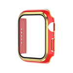 Electroplating Two-color PC+Tempered Film Watch Case, For Apple Watch Series 3/2/1 42mm, For Apple Watch Series 9 / 8 / 7 41mm