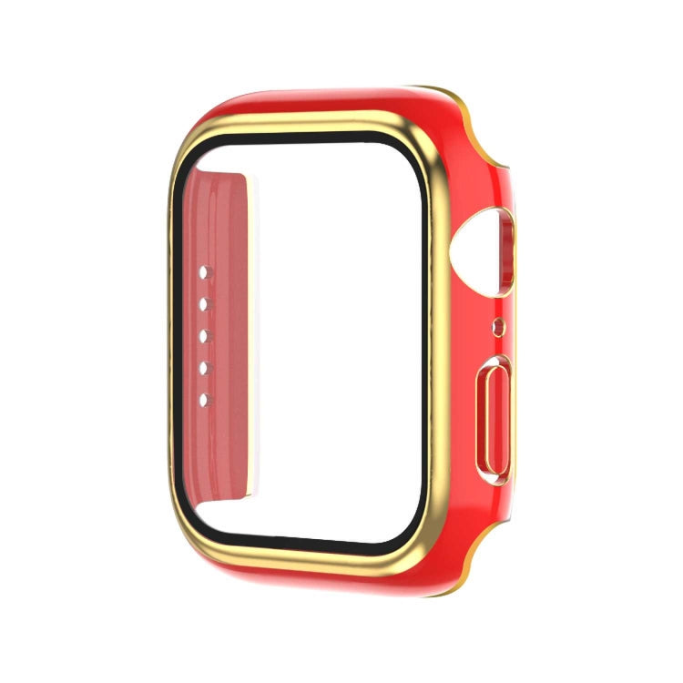Electroplating Two-color PC+Tempered Film Watch Case, For Apple Watch Series 3/2/1 42mm, For Apple Watch Series 9 / 8 / 7 41mm