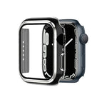 Electroplating Two-color PC+Tempered Film Watch Case, For Apple Watch Series 6/5/4/SE 40mm, For Apple Watch Series 3/2/1 38mm