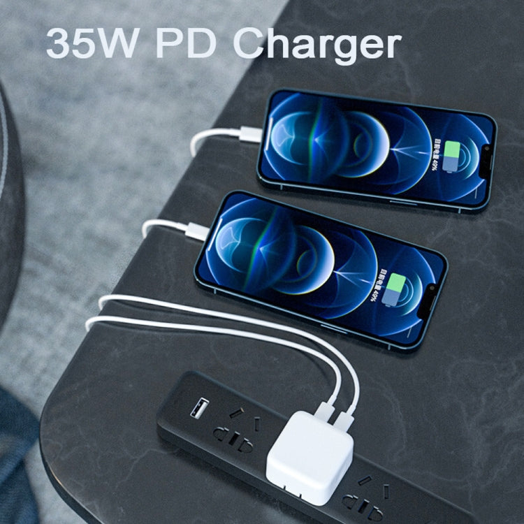 PD 35W Dual USB-C / Type-C Ports Charger for iPhone / iPad Series, EU Plug, EU Plug