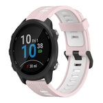 20mm Vertical Pattern Two-Color Silicone Watch Band, For Garmin Forerunner 245 Music, For Garmin Vivoactive 3 Music