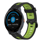 20mm Vertical Pattern Two-Color Silicone Watch Band, For Garmin Forerunner 245 Music, For Garmin Vivoactive 3 Music