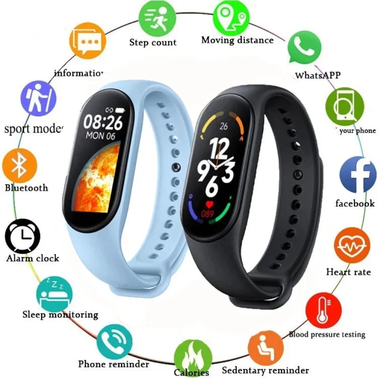 M7 0.96 inch Color Screen Smart Watch,Support Heart Rate Monitoring/Blood Pressure Monitoring