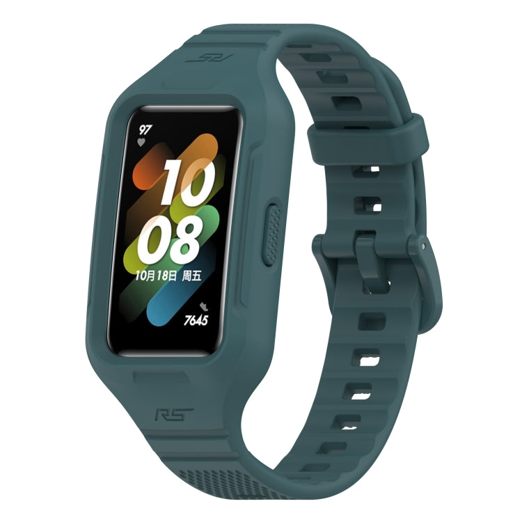 Solid Color Silicone Integrated Watch Band, For Huawei Band 8 / 7, For Honor Band 6