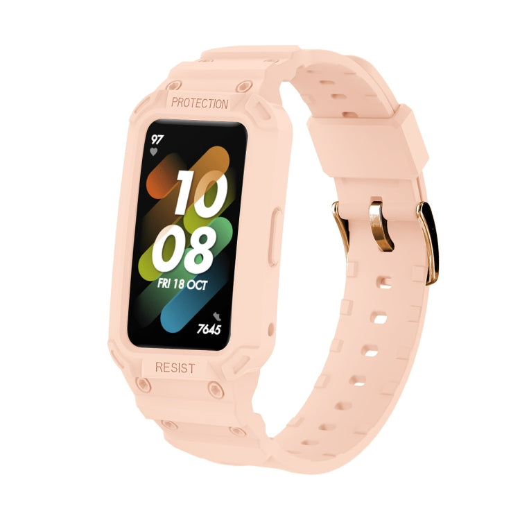 For Huawei Band 6 / 7 / Honor Band 6 JSM Integrated TPU Adjustable Elastic Watch Band, Pink, Black, Army Green, Translucent, Light Grey, Dark Blue