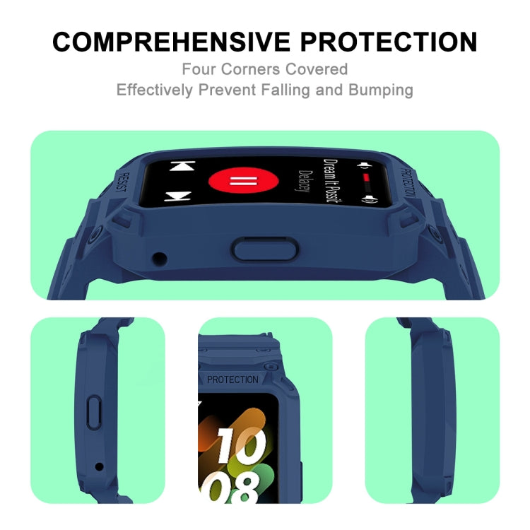 For Huawei Band 6 / 7 / Honor Band 6 JSM Integrated TPU Adjustable Elastic Watch Band, Pink, Black, Army Green, Translucent, Light Grey, Dark Blue