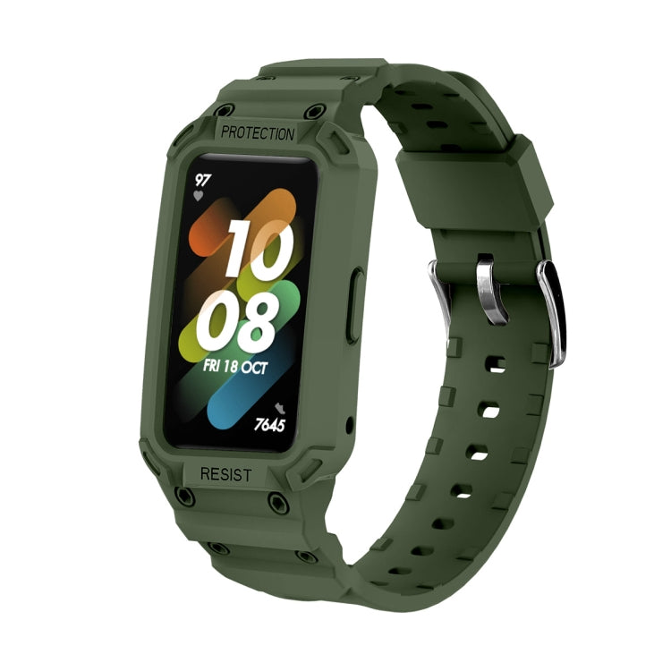 For Huawei Band 6 / 7 / Honor Band 6 JSM Integrated TPU Adjustable Elastic Watch Band, Pink, Black, Army Green, Translucent, Light Grey, Dark Blue