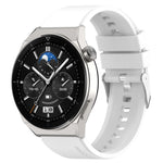 Protruding Head Silicone Strap Silver Buckle, For Huawei Watch GT 42mm/46mm / GT2 46mm 22mm, For Honor Watch GS Pro 22mm, For Honor Magic Watch 2 46mm 22mm, For Huawei Watch GT3 42mm 20mm