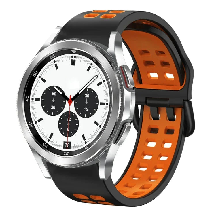 20mm Breathable Two-Color Silicone Watch Band, For Samsung Galaxy Watch 4 Classic 42mm, For Galaxy Watch Active 2