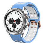 20mm Breathable Two-Color Silicone Watch Band, For Samsung Galaxy Watch 4 Classic 42mm, For Galaxy Watch Active 2