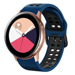 20mm Breathable Two-Color Silicone Watch Band, For Samsung Galaxy Watch 4 Classic 42mm, For Galaxy Watch Active 2