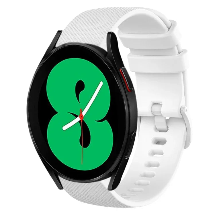 20mm Plaid Solid Color Silicone Watch Band, For Samsung Galaxy Watch4 44mm, For Samsung Galaxy Watch4 Classic 46mm, For Samsung Galaxy Watch4 Classic 42mm, For Samsung Galaxy Watch Active 2