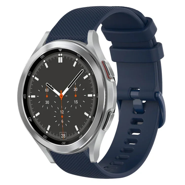 20mm Plaid Solid Color Silicone Watch Band, For Samsung Galaxy Watch4 44mm, For Samsung Galaxy Watch4 Classic 46mm, For Samsung Galaxy Watch4 Classic 42mm, For Samsung Galaxy Watch Active 2
