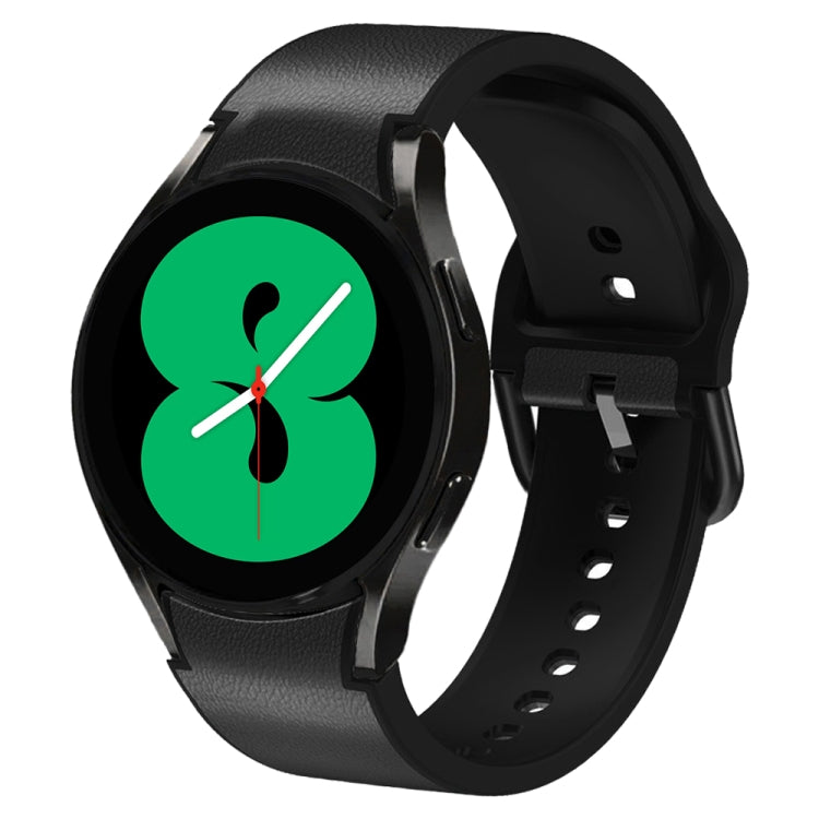 20mm Silicone Adhesive Leather Watch Band, For Samsung Galaxy Watch 5 40mm, For Samsung Galaxy Watch 5 44mm, For Samsung Galaxy Watch 5 Pro 45mm, For Samsung Galaxy Watch 4 40mm, For Samsung Galaxy Watch 4 44mm