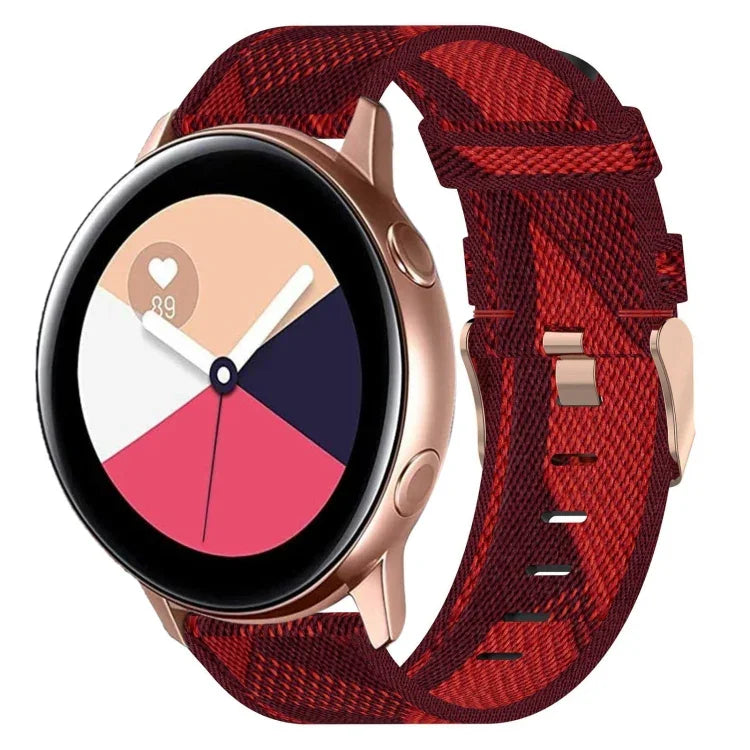 20mm Nylon Woven Watch Band, For Samsung Galaxy Watch4 Classic 42mm, For Samsung Galaxy Watch Active 2
