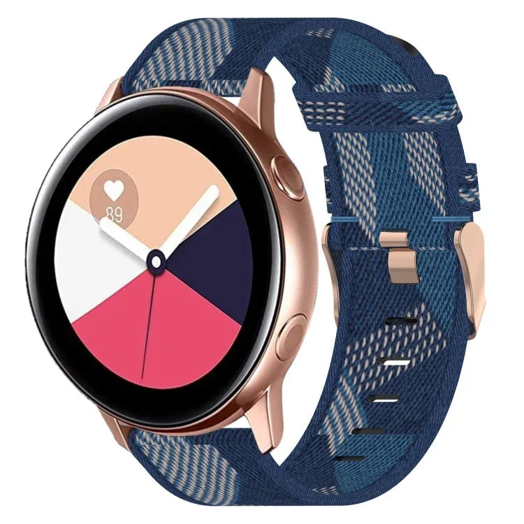 20mm Nylon Woven Watch Band, For Samsung Galaxy Watch4 Classic 42mm, For Samsung Galaxy Watch Active 2
