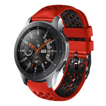 22mm Two-Color Breathable Silicone Watch Band, For Samsung Galaxy Watch3 45mm, For Samsung Galaxy Watch 46mm, For Samsung Gear S3 Classic, For Samsung Gear S3 Frontier