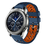22mm Two-Color Breathable Silicone Watch Band, For Samsung Galaxy Watch3 45mm, For Samsung Galaxy Watch 46mm, For Samsung Gear S3 Classic, For Samsung Gear S3 Frontier