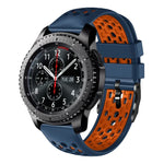 22mm Two-Color Breathable Silicone Watch Band, For Samsung Galaxy Watch3 45mm, For Samsung Galaxy Watch 46mm, For Samsung Gear S3 Classic, For Samsung Gear S3 Frontier