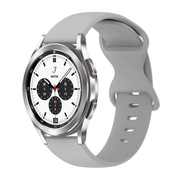 20mm Butterfly Buckle Solid Color Silicone Watch Band, For Samsung Galaxy Watch 4 44mm, For Samsung Galaxy Watch 4 Classic 46mm, For Samsung Galaxy Watch 4 Classic 42mm, For Samsung Galaxy Watch Active 2