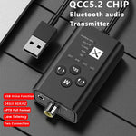 T9 Low latency 5.2 Bluetooth Audio Transmitter Supports Fiber Optic Coaxial APTX Full Series, No Cable