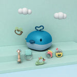 MoFun 2029A 2 in 1 Baby Rattle & Teether 6-piece Set with Whale Storage Box, 2029A